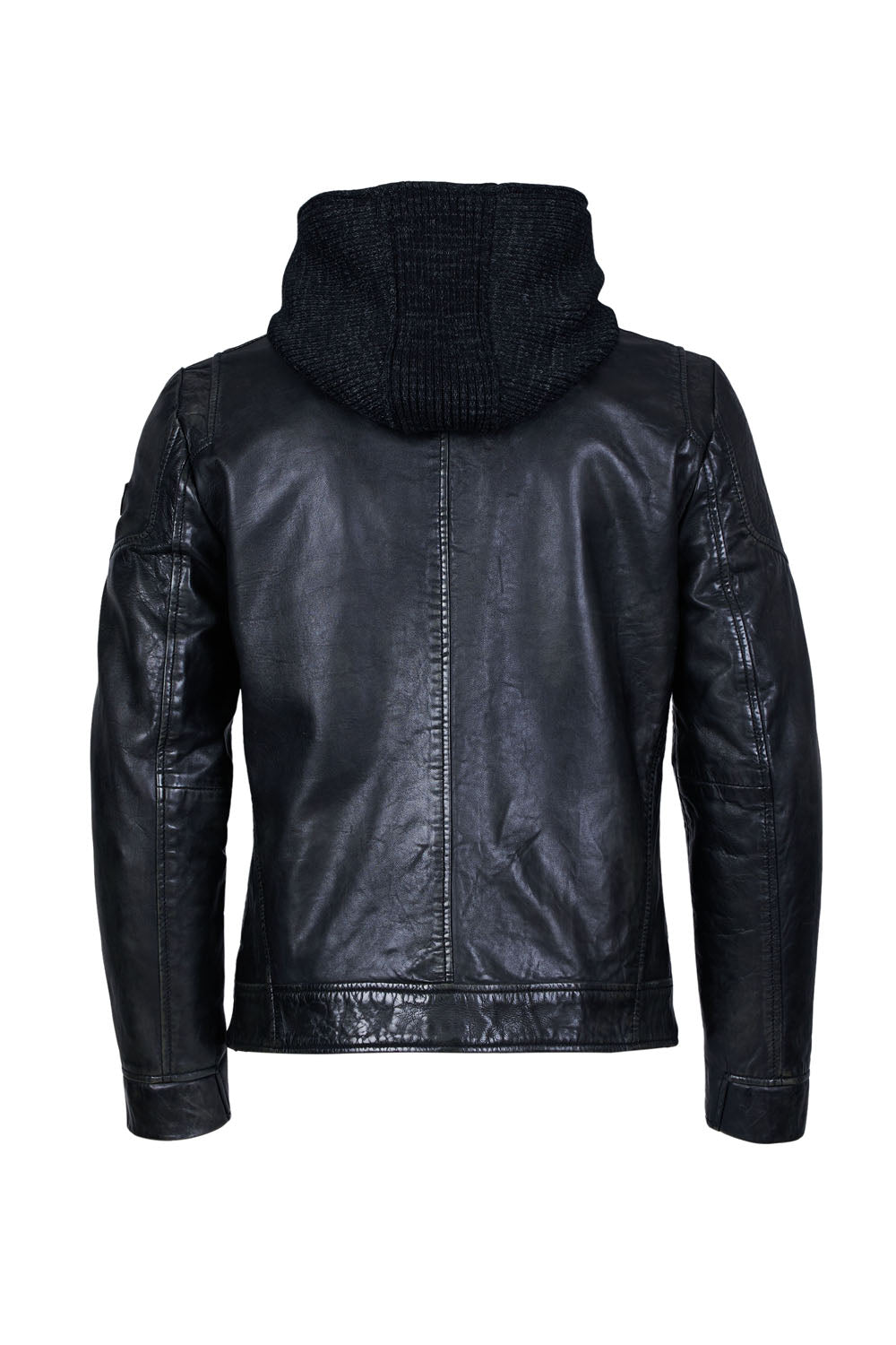 Men's Leather Jacket with Removable hood