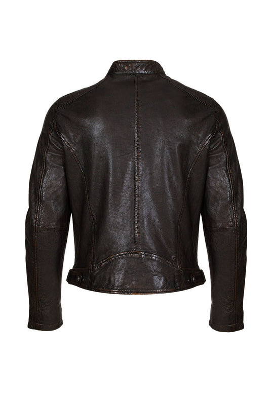 ADELMO- Men's Antique Brown Leather Jacket