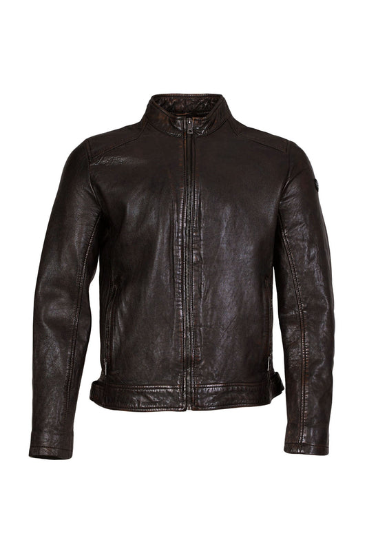 ADELMO- Men's Antique Brown Leather Jacket