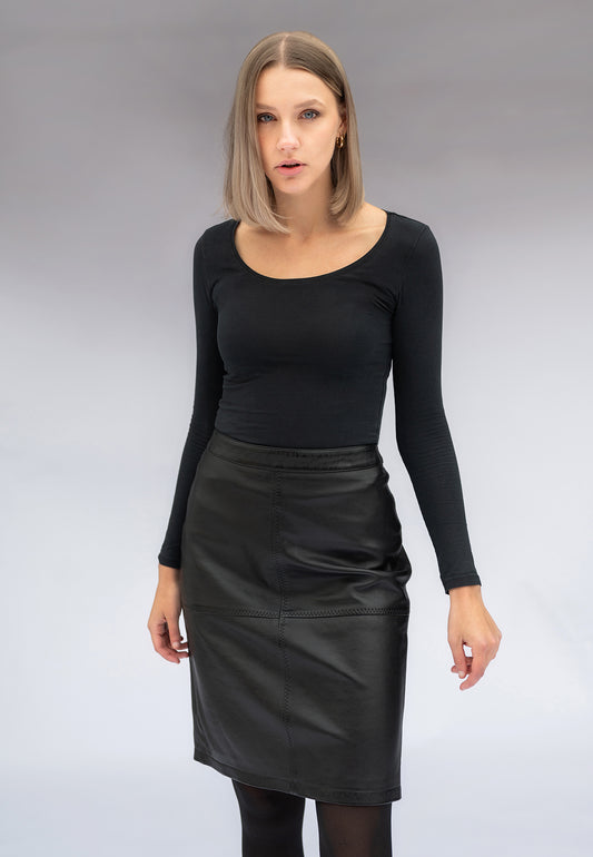 SWANTE - Genuine Leather Skirt