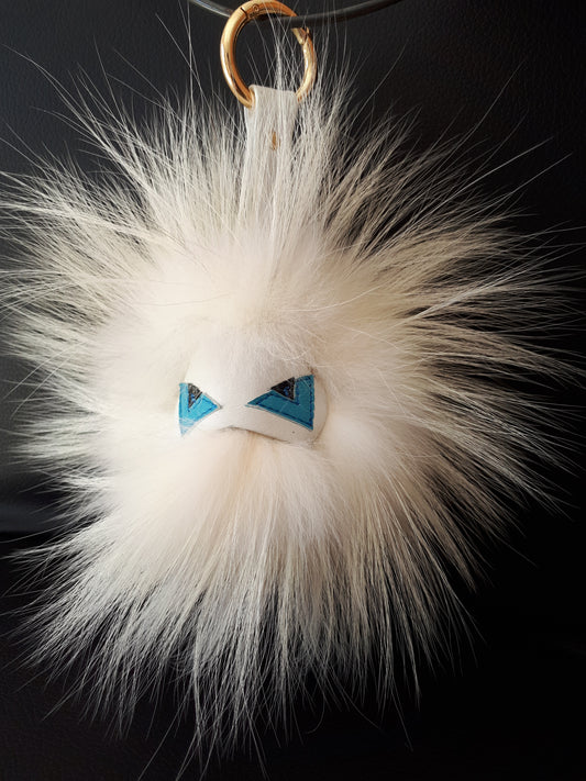 Wild white walker REAL Fur Keychain
