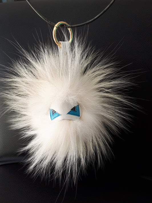 Wild white walker REAL Fur Keychain