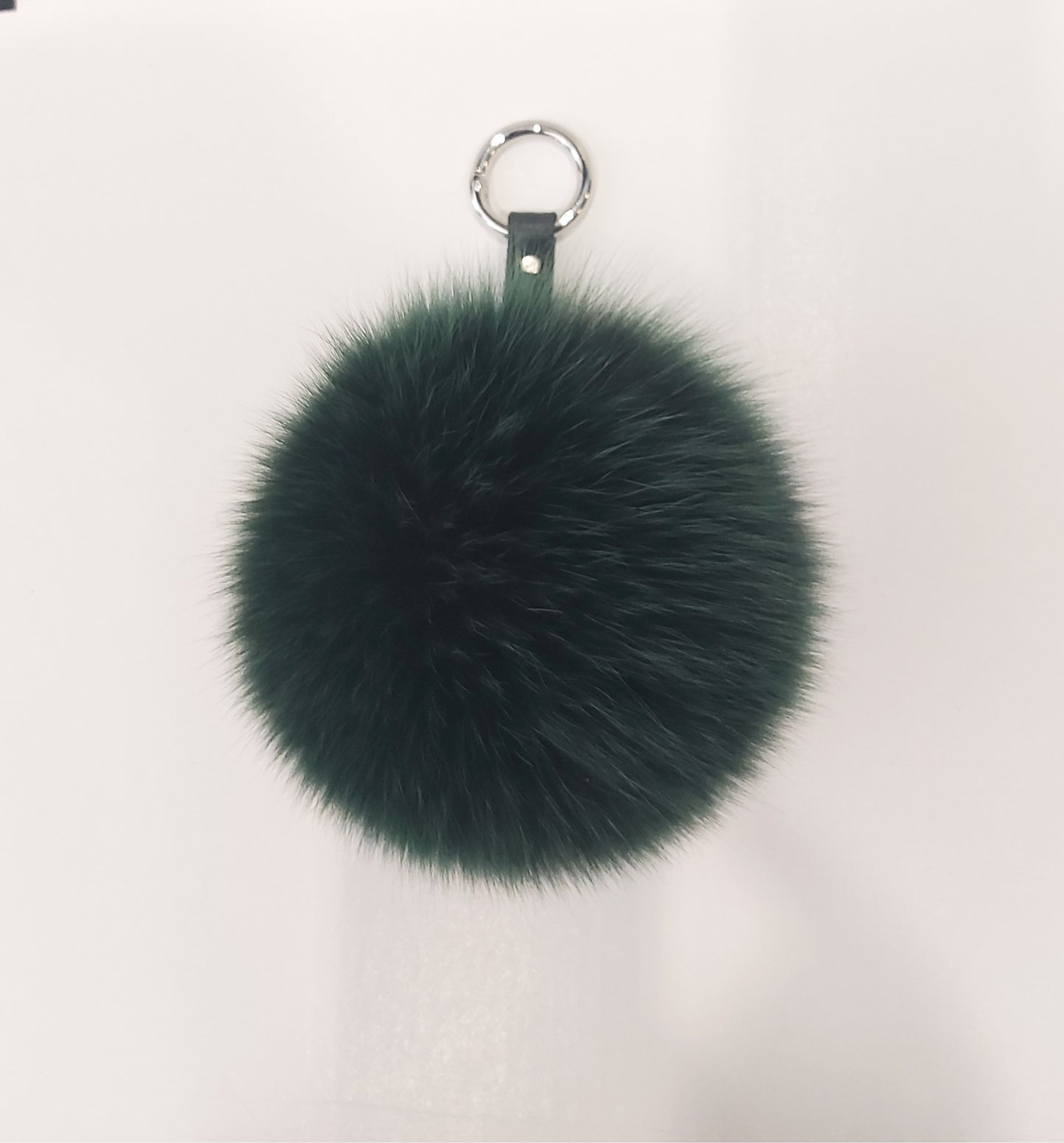 GREEN POMPOM FUR keychain