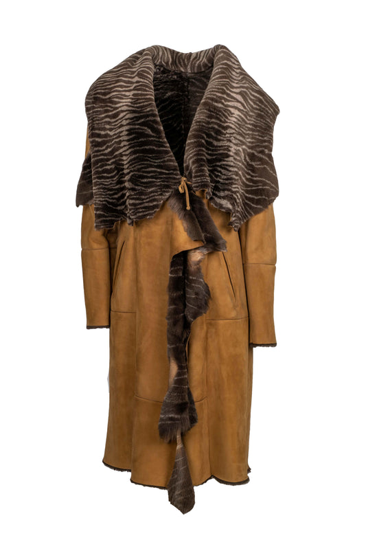 2104 - Women's Camel Sheepskin coat