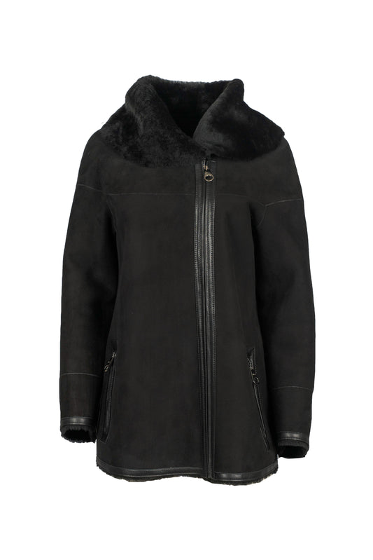 8929 - Women's Black Sheepskin Jacket