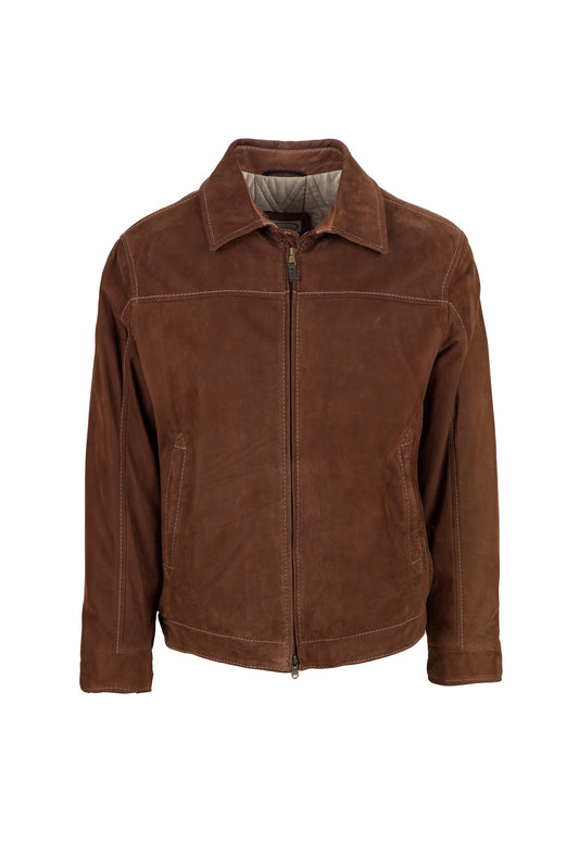 GIMOS - Men's Brown Nubuck Leather Jacket