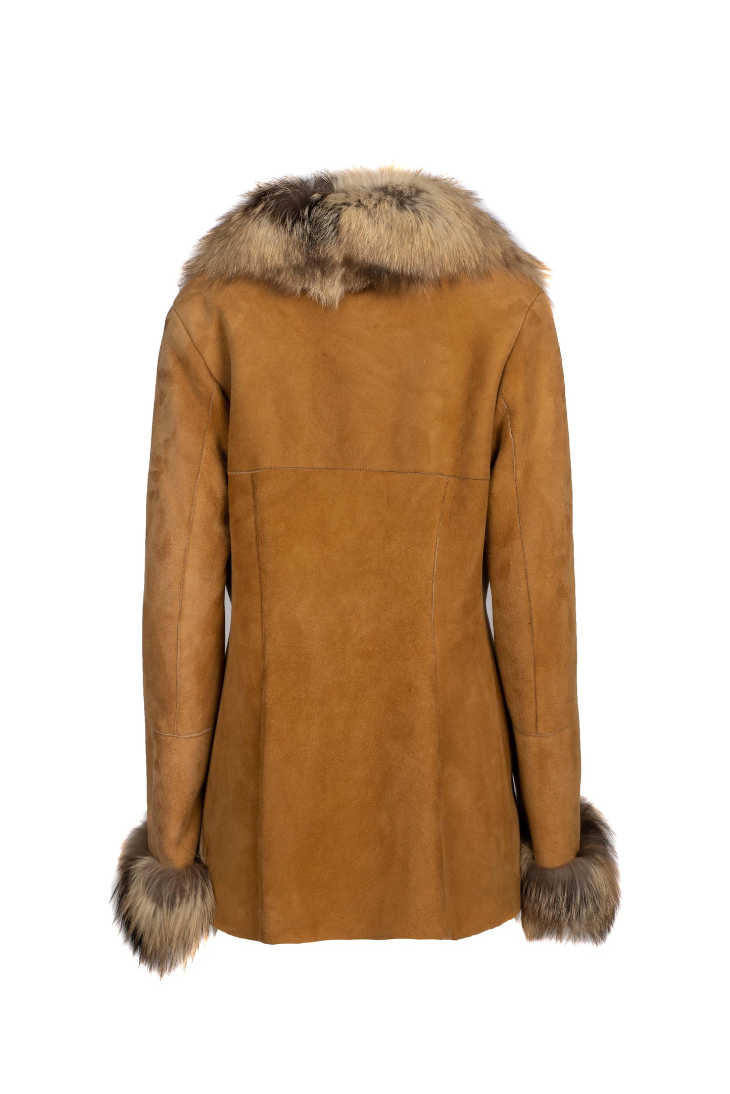 4719 - Light Brown Sheepskin Jacket with Fur Collar