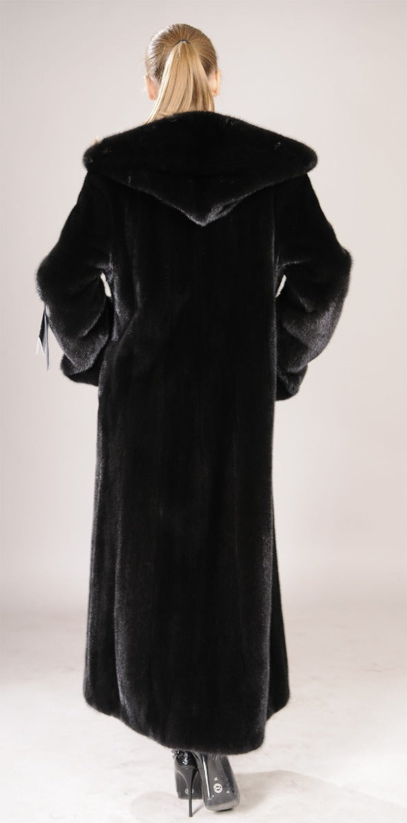 Hooded Blackglama Letout Full Length Mink Coat