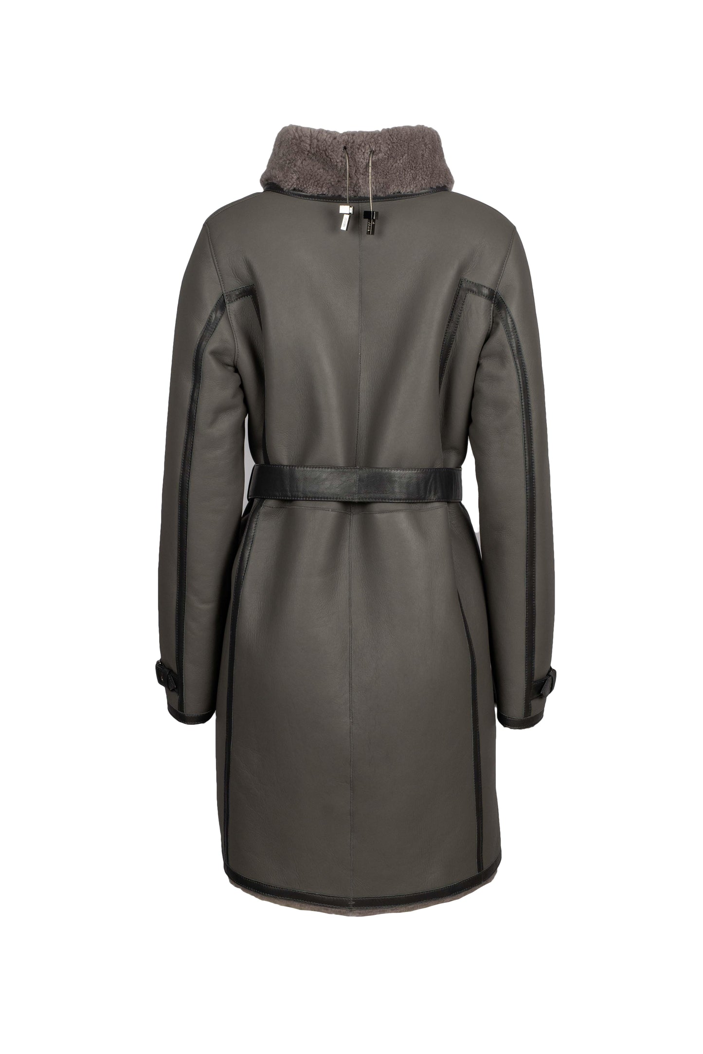 8933 - Women's Grey Sheepskin Coat