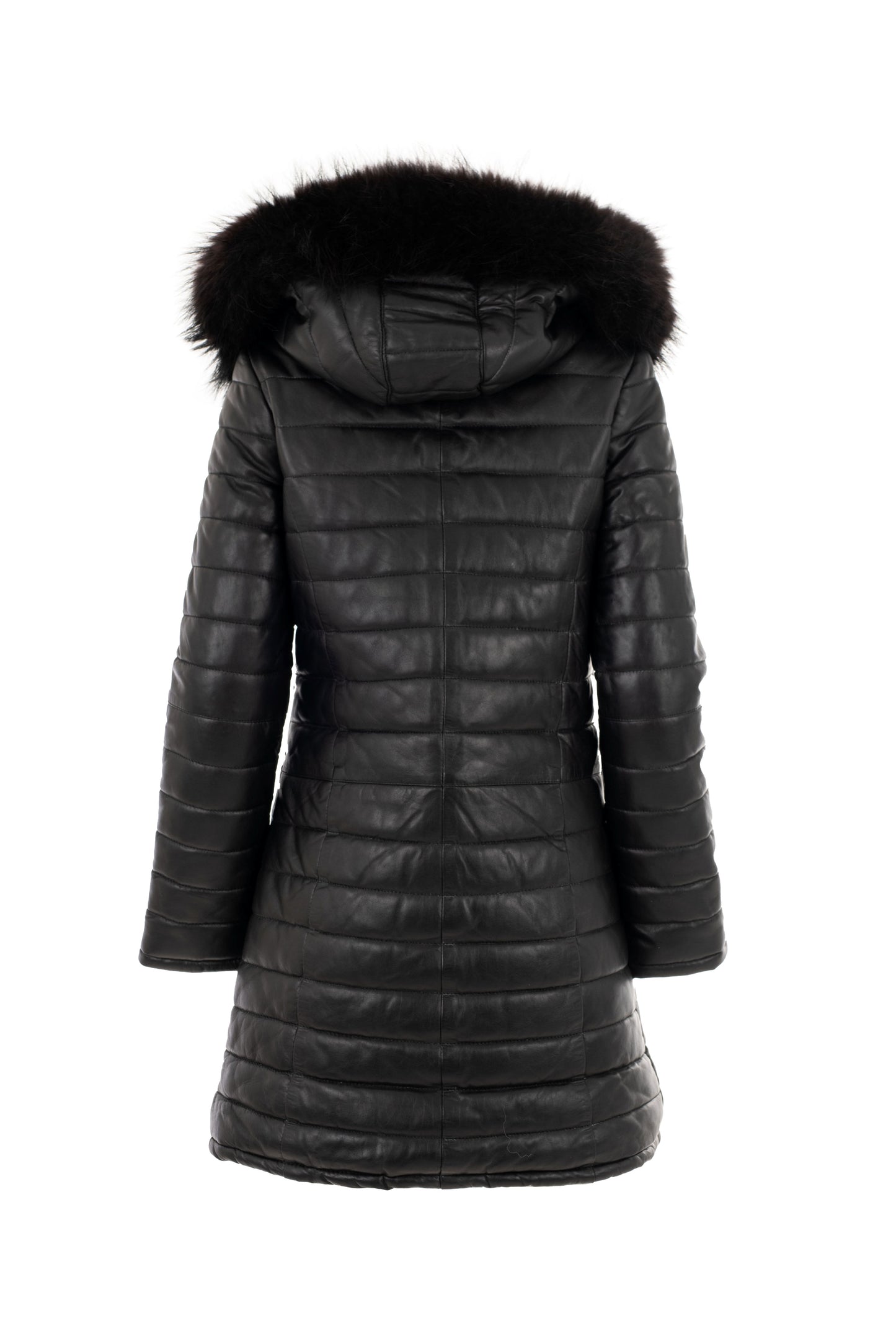 Γυναικείο Puffed Μακρύ Τζάκετ με Αποσπώμενη Κουκούλα