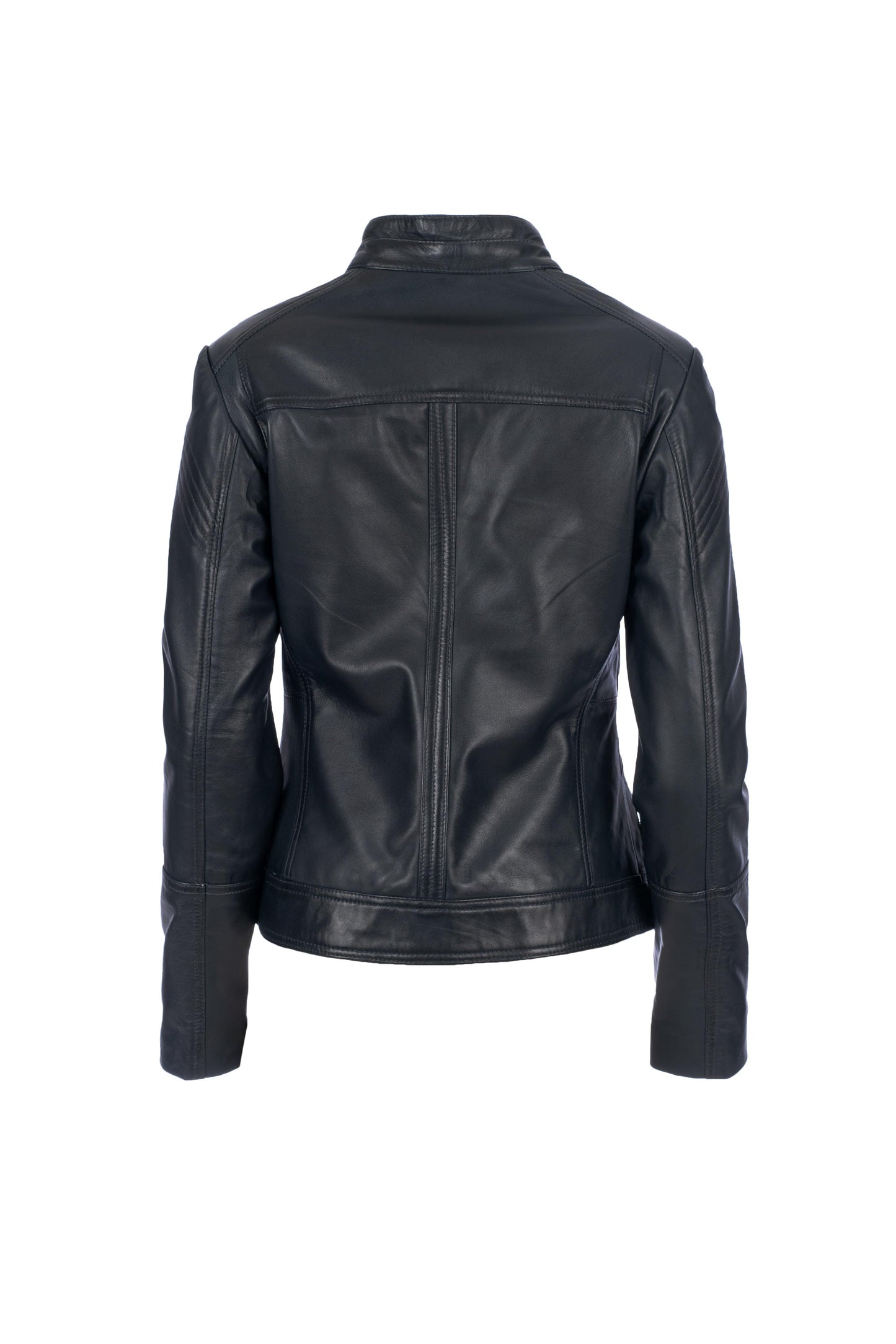 Wome's Blue Biker Leather Jacket