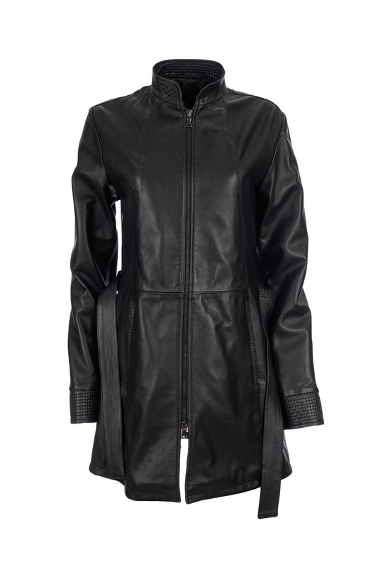 THALIA - Δερμάτινη Καμπαρτνίνα με Ζώνη