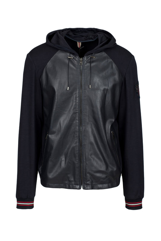 GALLOTTI - Men's Blue Lightweight Leather Jacket Made in Italy