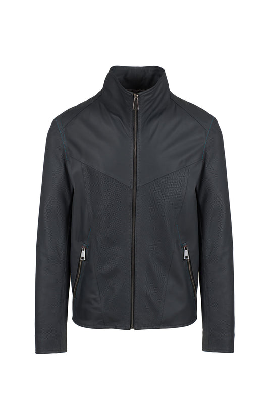 EDGARD - Raf Blue Leather jacket