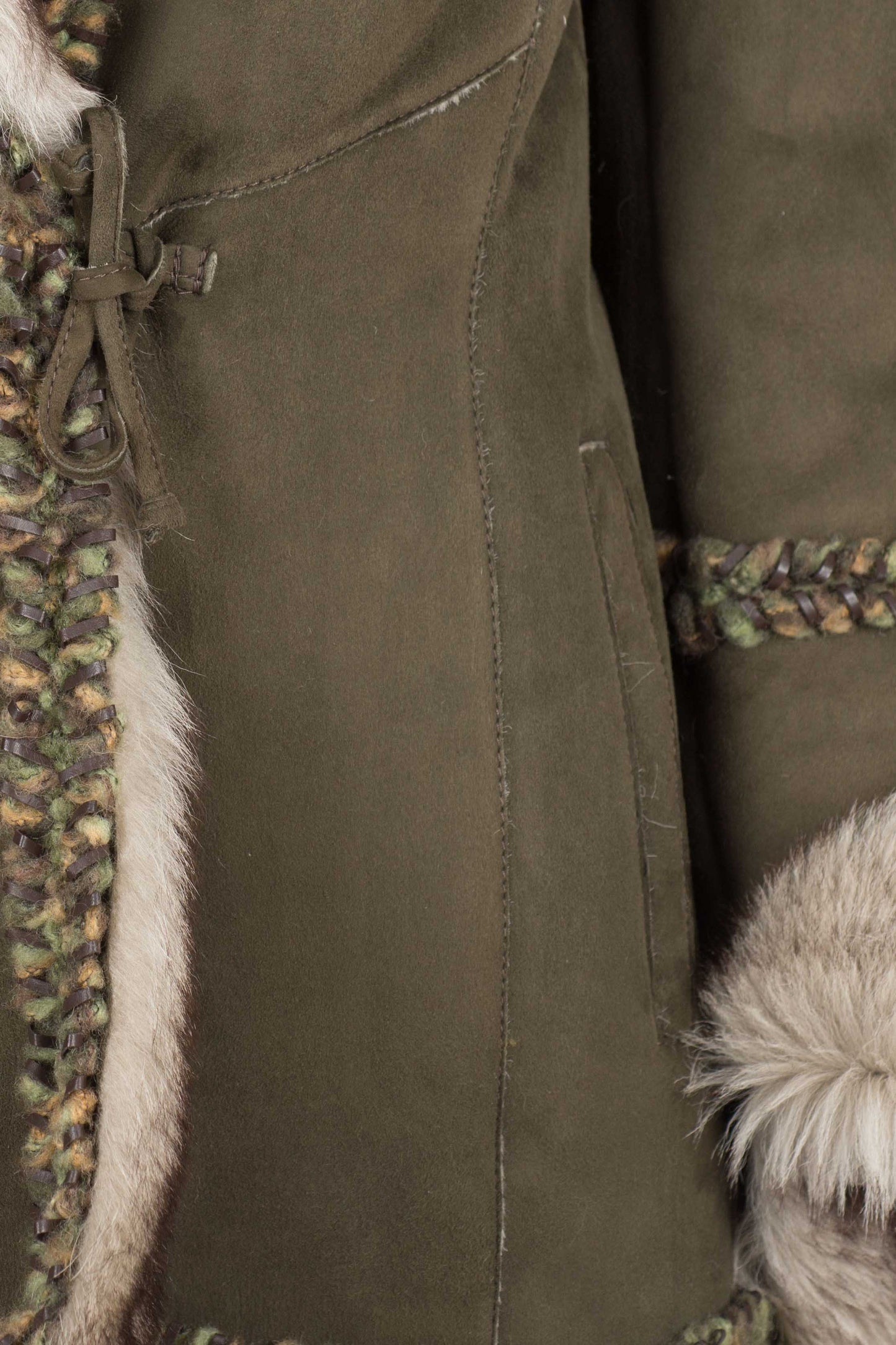 NATALY- Women's Olive Green Sheepskin Jacket