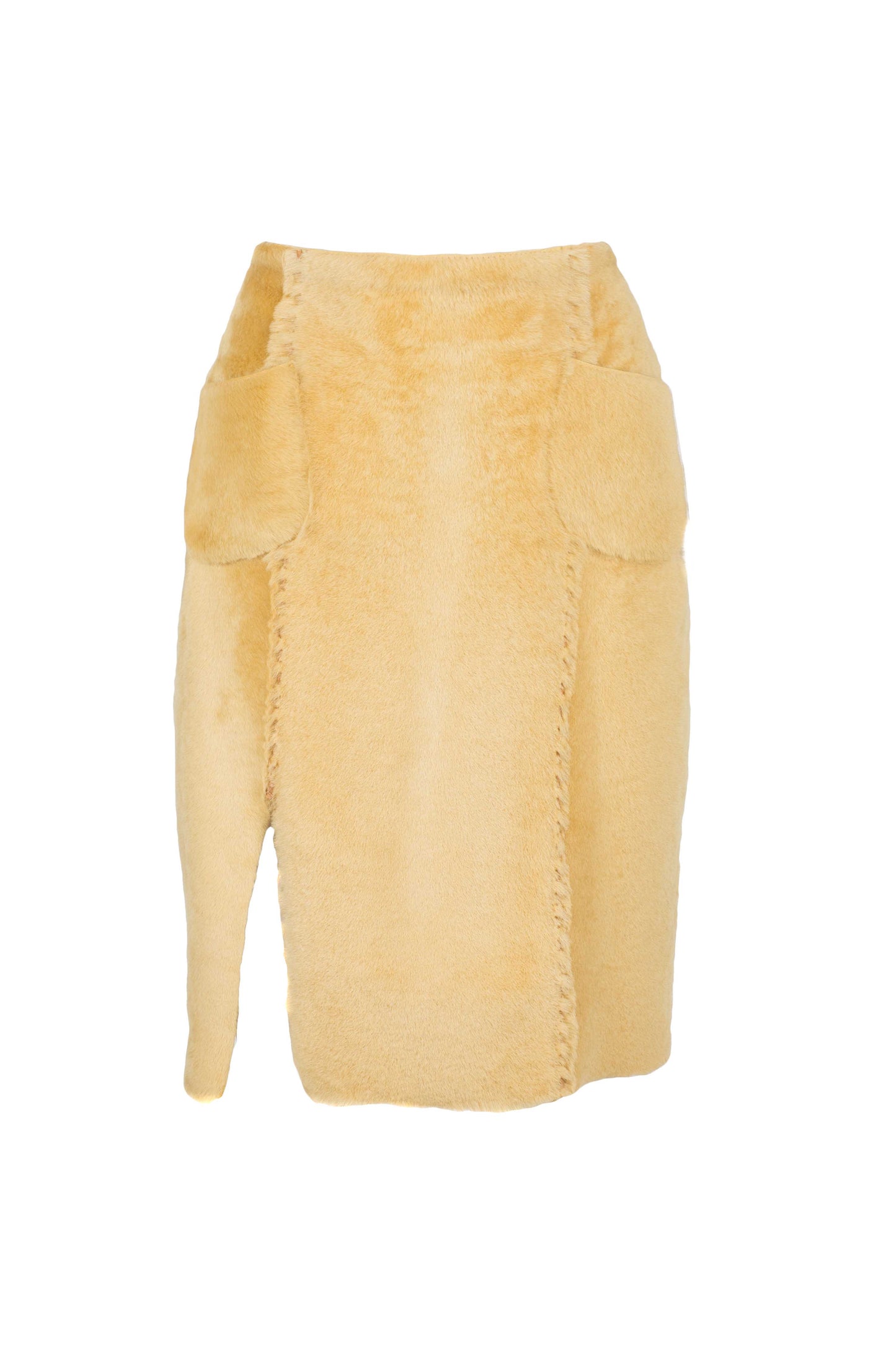 Reversible Yellow Sheepskin Skirt