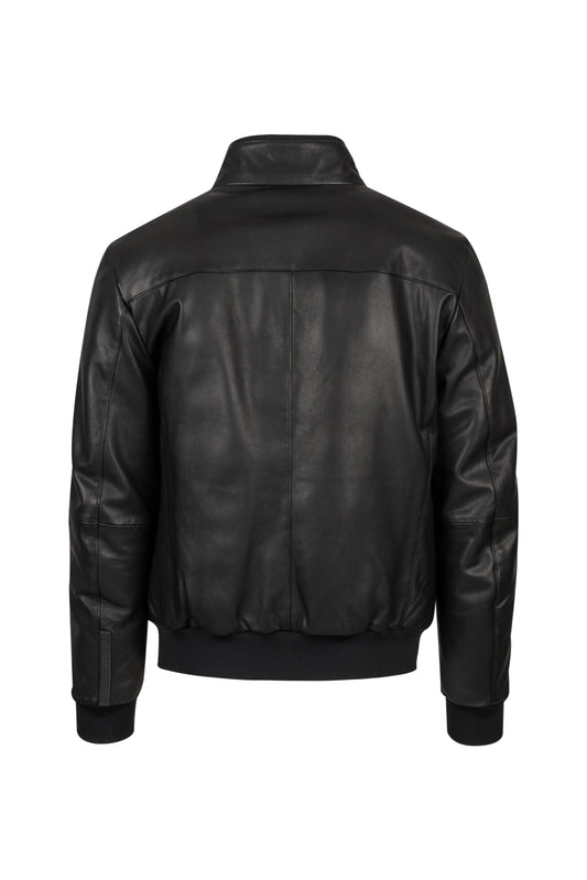 GIMOS - Men's Heavyweight Black Leather Jacket