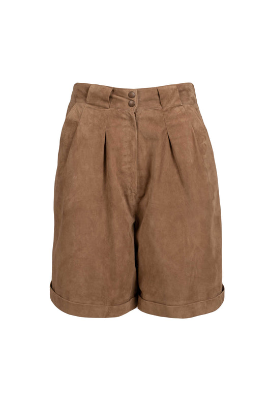 Handmade Camel Suede Shorts