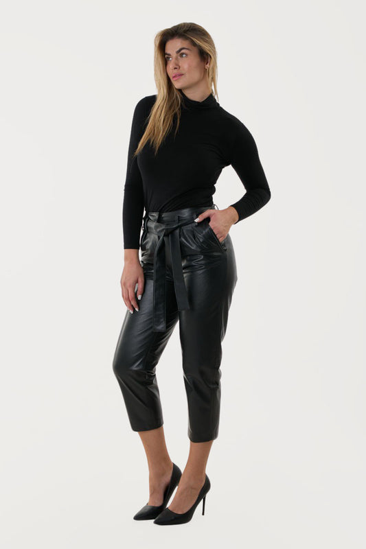 ANNIE - Handmade cropped Leather Trouser
