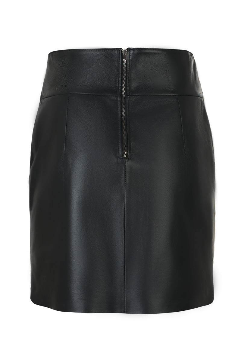 DOMINO - Χειροποίητη ψηλόμεση Μίνι Δερμάτινη Φούστα