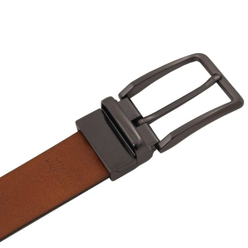 Elegant double-sided leather belt 35mm in smooth leather - 115 cm