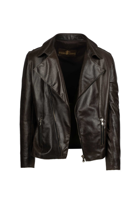 FINN - Men's Waxed Brown Leather Jacket