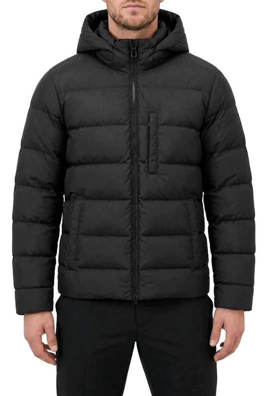 GEOX -WELLS- Men's Black Puffed Hooded Jacket