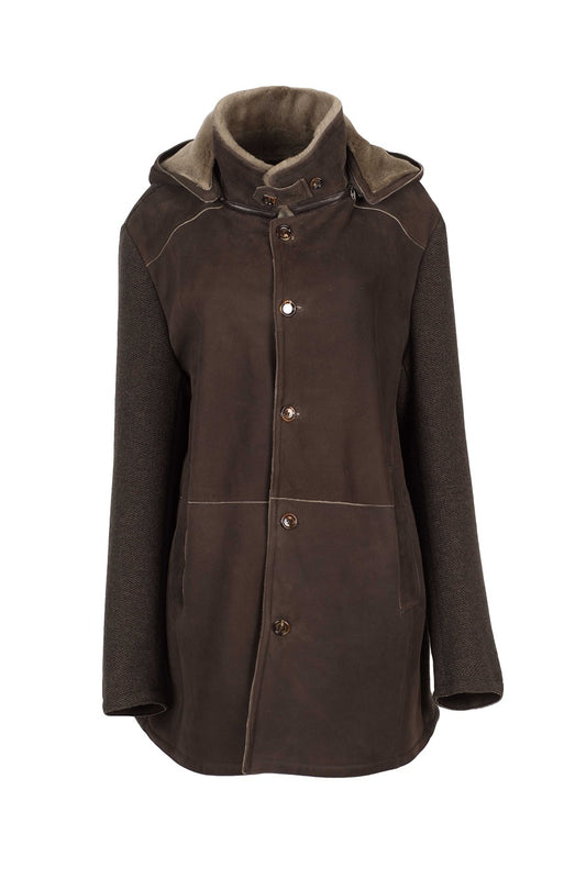 GIMOS - Men's Brown Sheepskin and enhanced Wool Parka