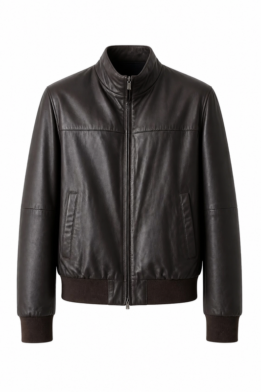 GIMOS- Men's Brown Reversible Leather Jacket