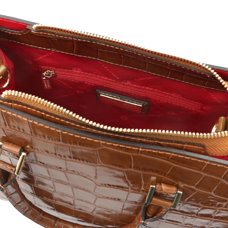 Croque Croc print leather handbag