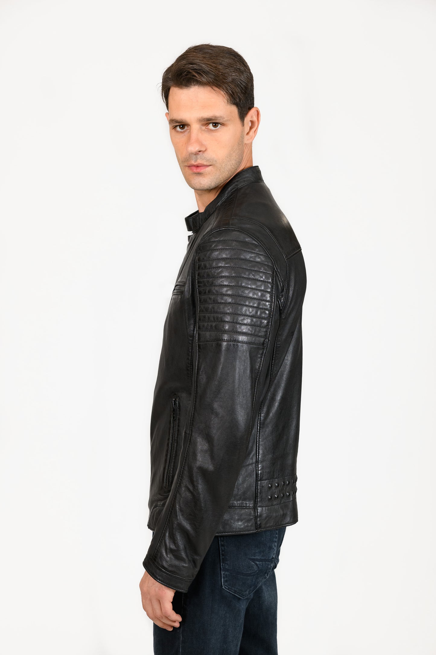 Hooper - Men's Biker Leather Jacket.