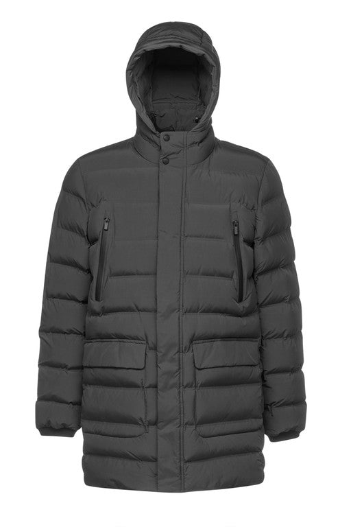 GEOX SPHERICA – Men’s Grey Hooded Puffed Parka Jacket