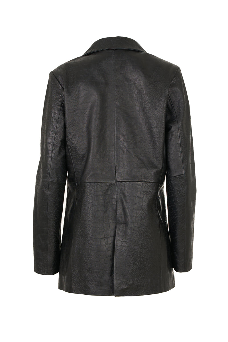 Women's Croco Stamp Leather Blazer