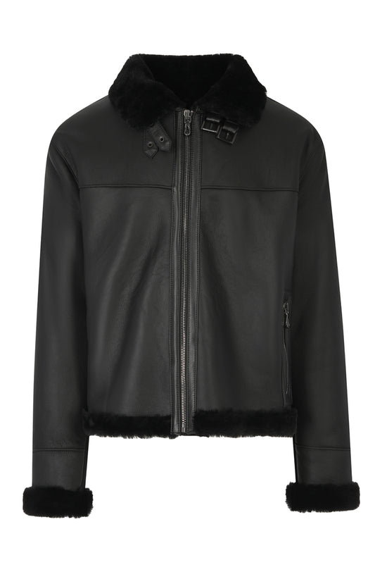 Ανδρικό Μαύρο Σιπ-σκιν Τζάκετ