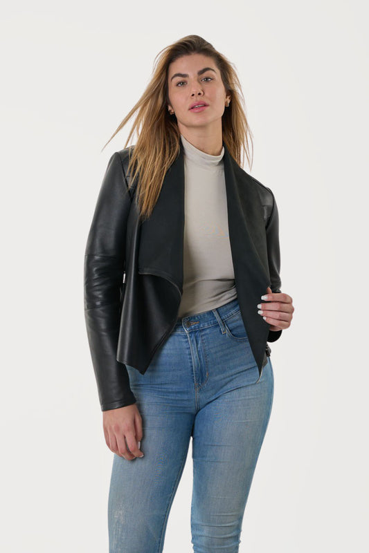 ROBIN- Handmade Assymetrical Leather Jacket