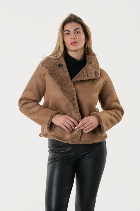 MALLOW -Teddy Wool reversible Brown Jacket