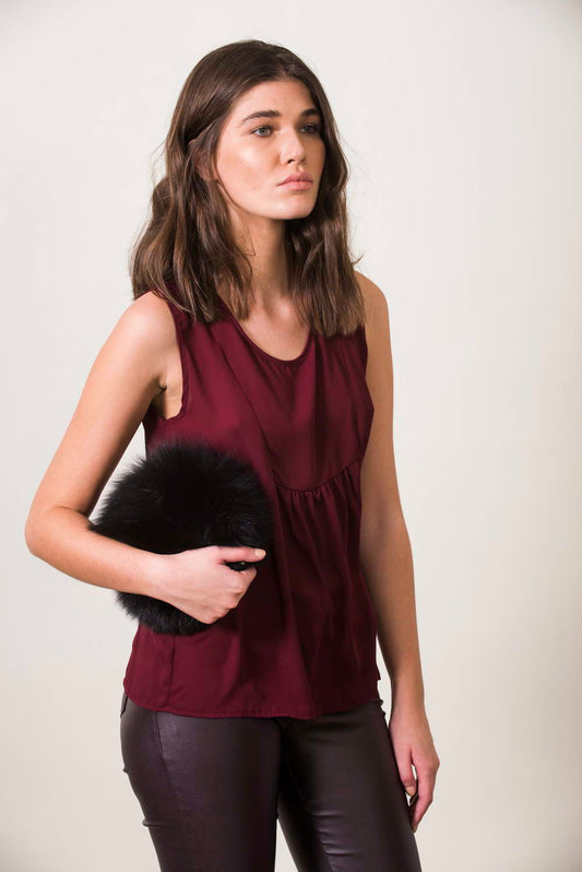 Black Fur Ball Crossbody bag