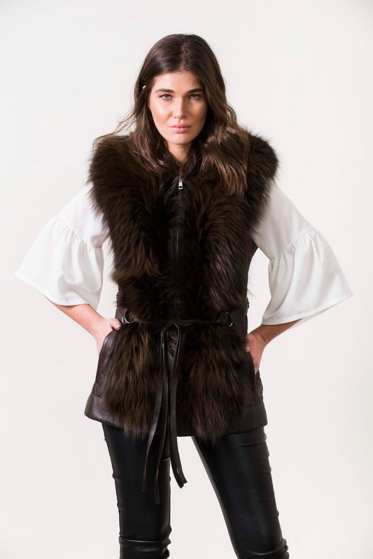 MAGGIE - Fur and Leather Vest