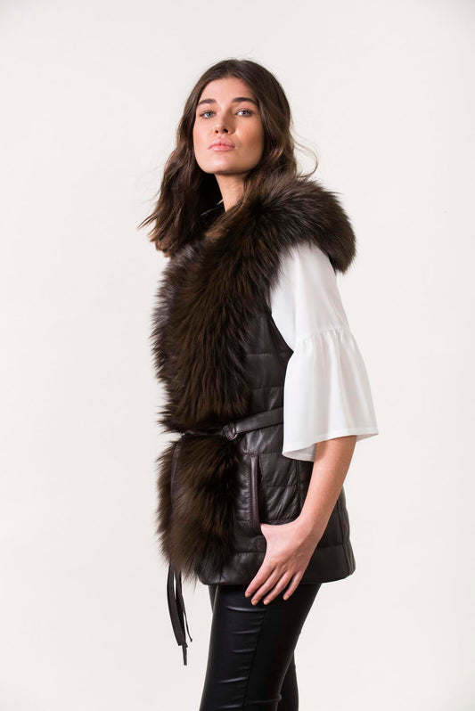 MAGGIE - Fur and Leather Vest