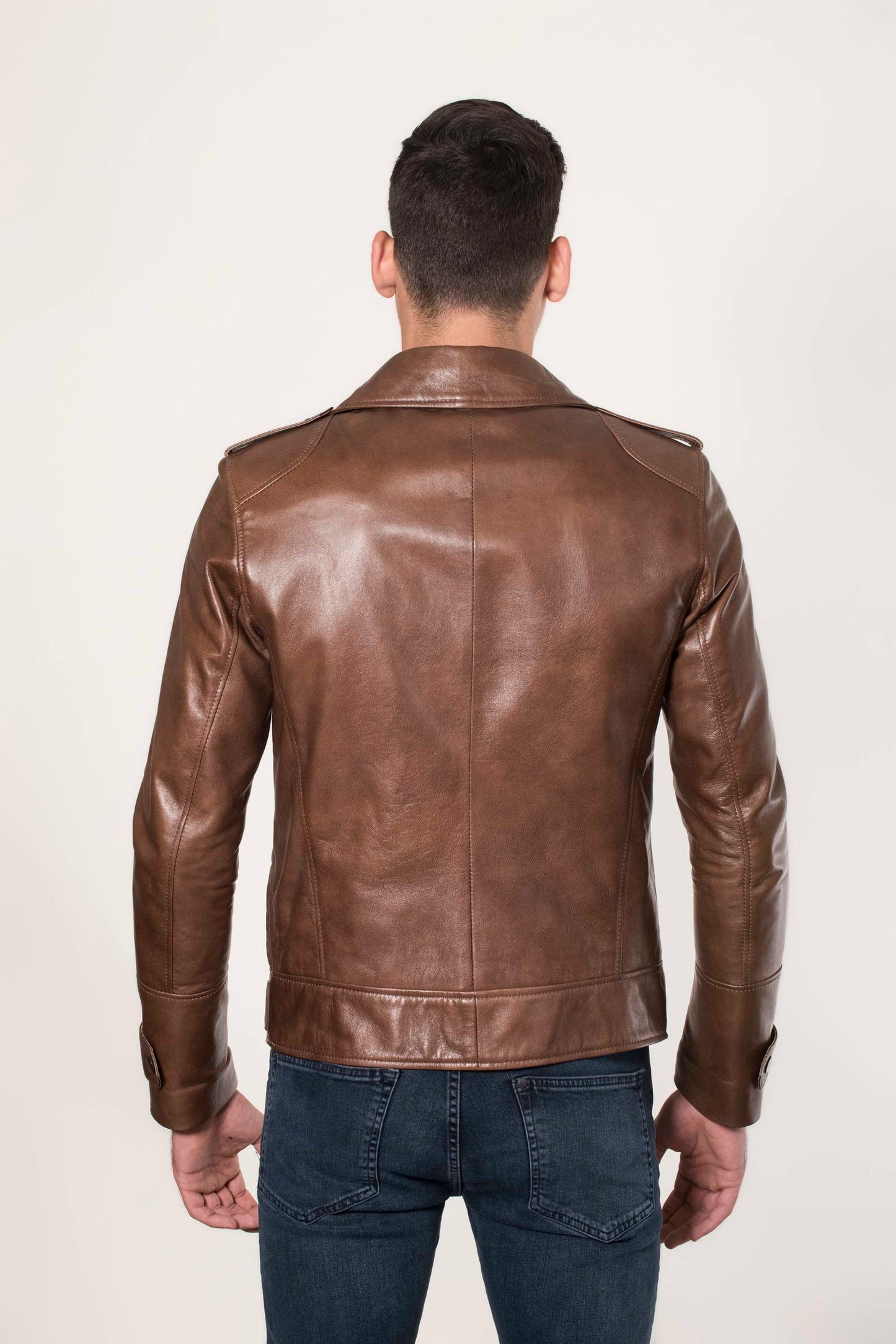 JAX- Men's Camel Leather Jacket