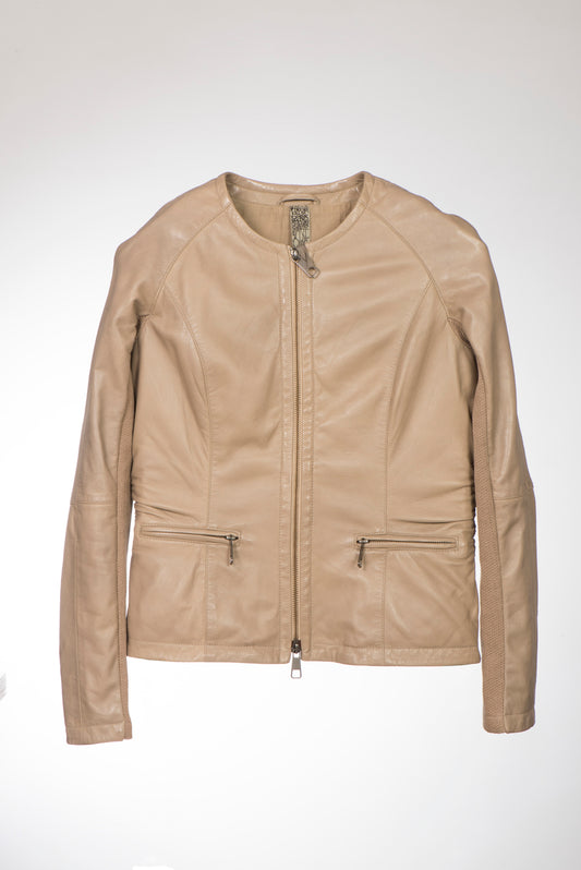 GIMOS - Women's Taupe Leather Jacket