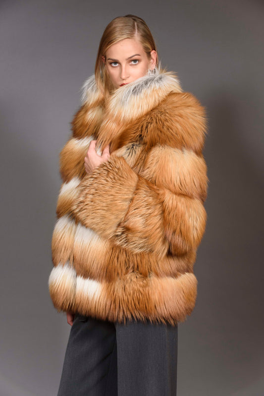 SAGA Gold Fox Fur Jacket - Size Medium