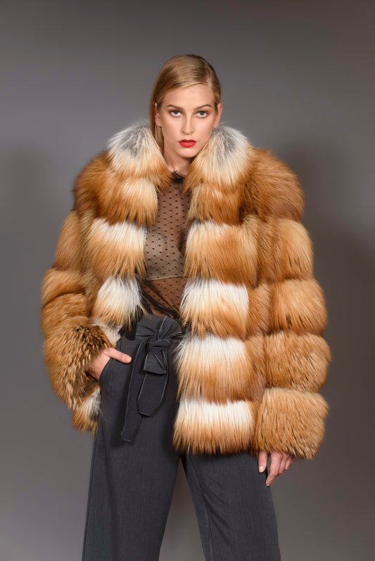 SAGA Gold Fox Fur Jacket - Size Medium