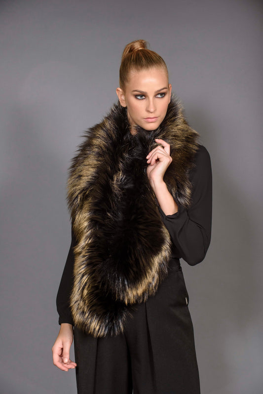 New SAGA Bronze Gold Metallic Color Fox Collar