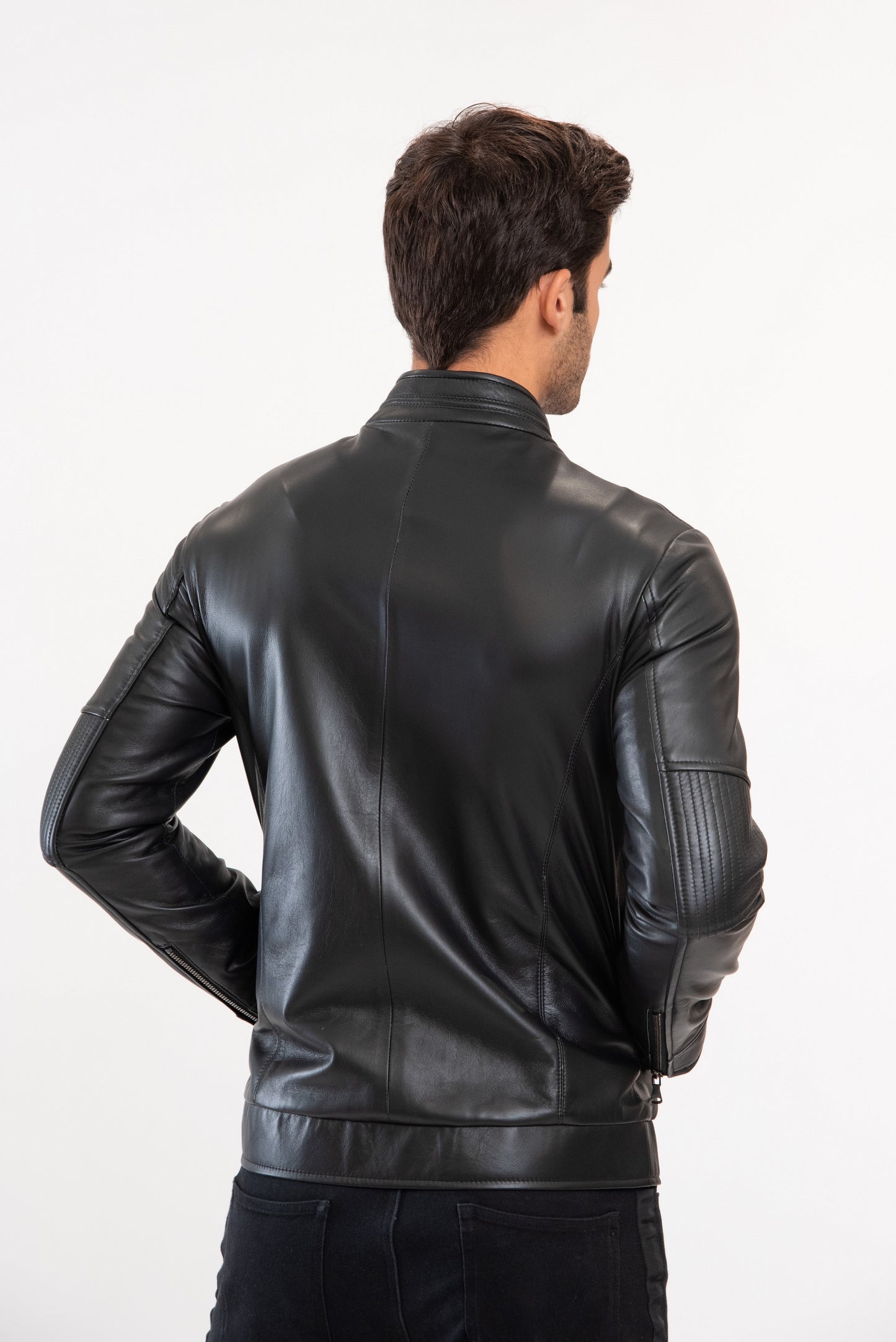 CLAY - Men's Black biker leather jacket