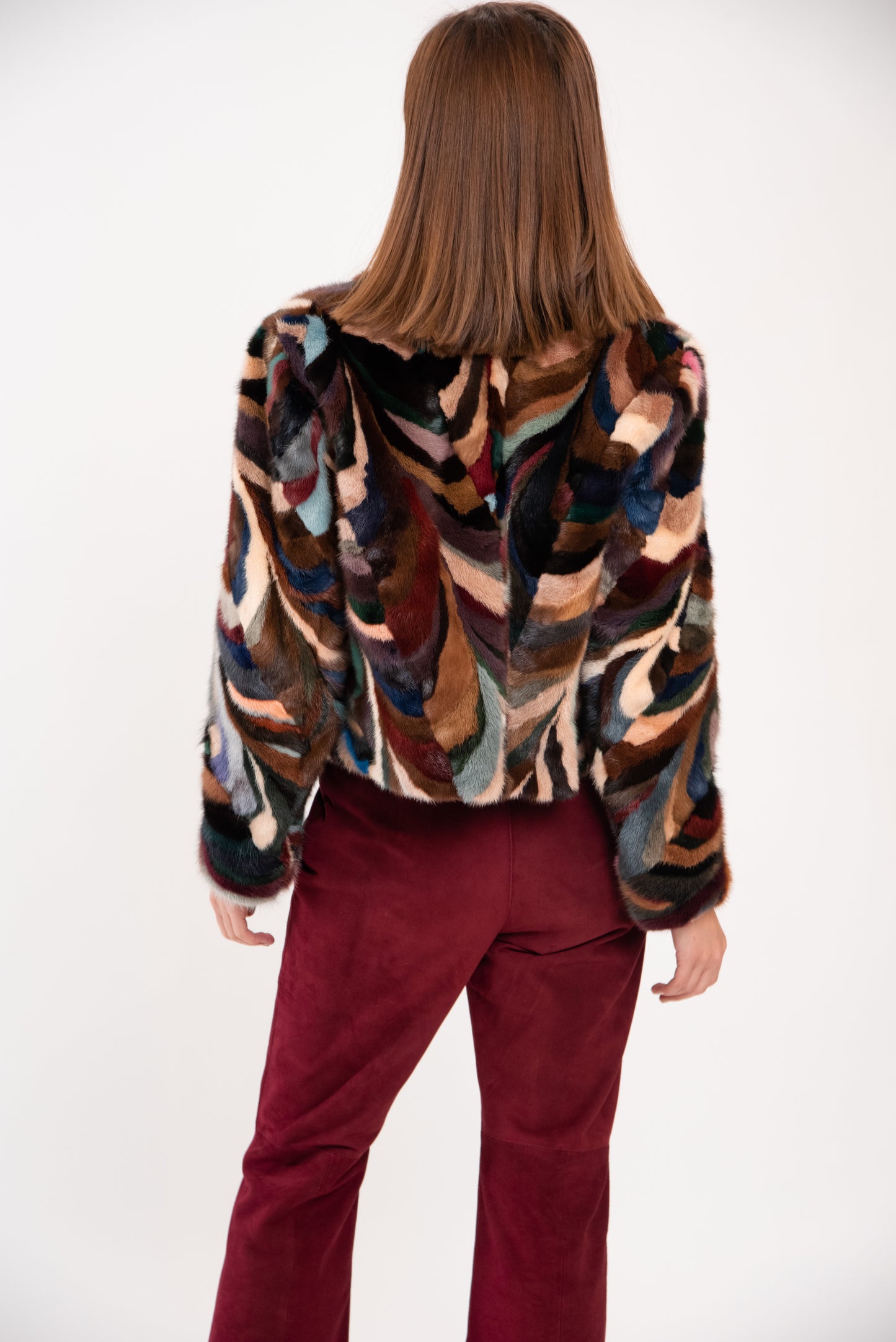 DONNA - Multicolor Γούνινο Cropped Ζακετάκι