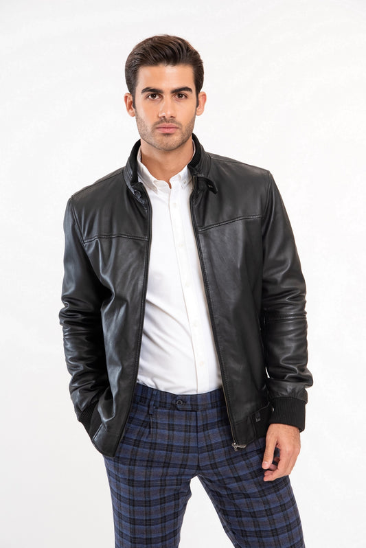 ALCOTT- Men's bomber leather jacket
