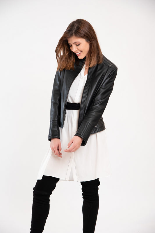 ALICE - Γυναικείο Biker Δερμάτινο μπουφάν