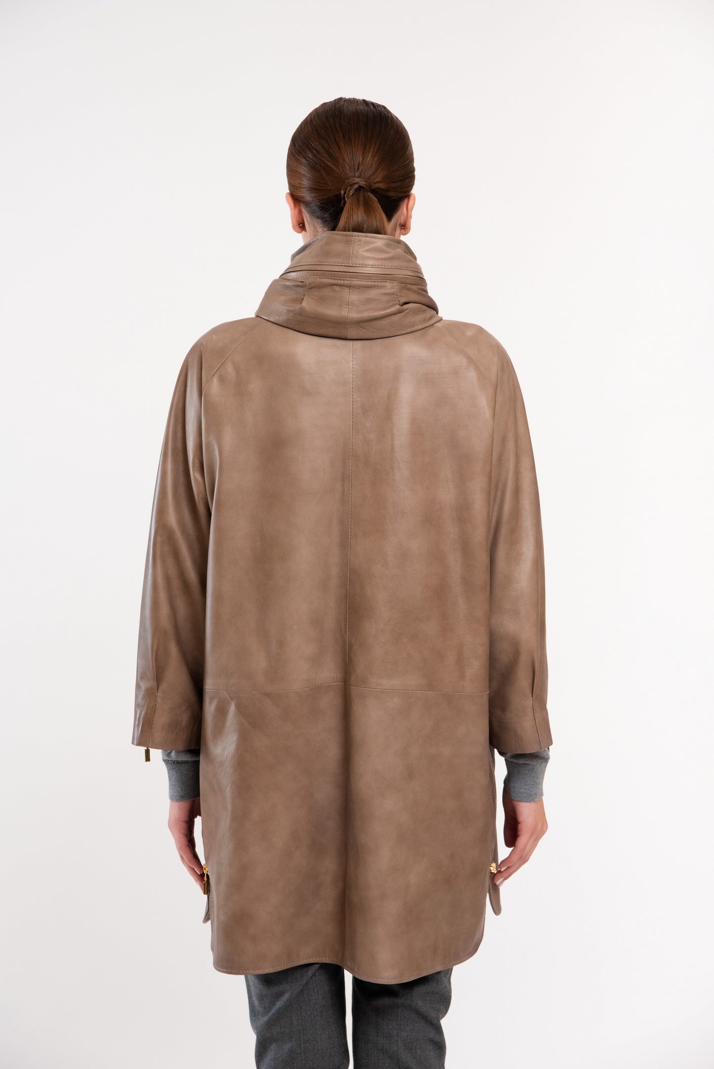 MORENA – Grey Elephant Handmade Leather Coat