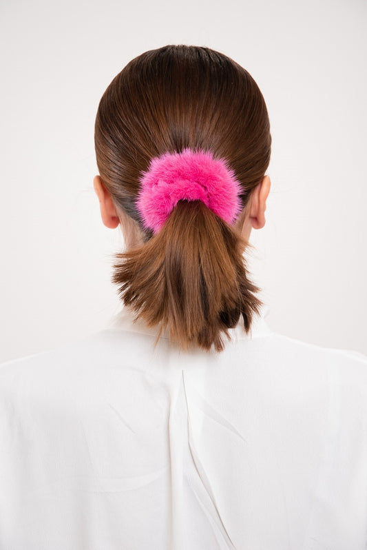 Φούξια Γούνινο Λαστιχάκι για τα Μαλλιά